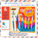 Read more about the article On discovering 50th Birthday BIC 4-Color Ball Pen assorted inks & Happy SnailMail Greetings March printable