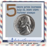Read more about the article Five cents price increase July 13 2025 USPS Forever stamps