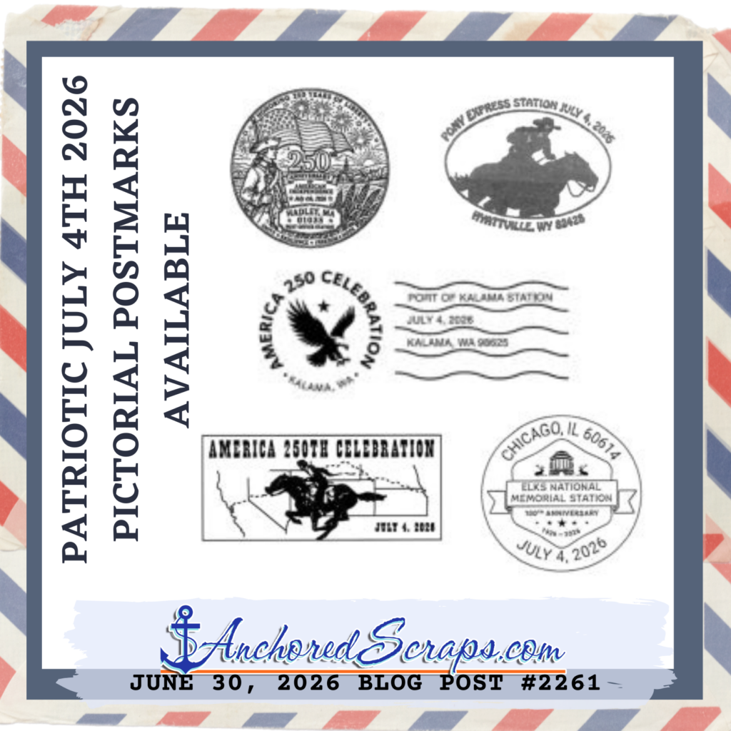 Patriotic July 4th 2026 Pictorial Postmarks Available #2261 June 30 2026